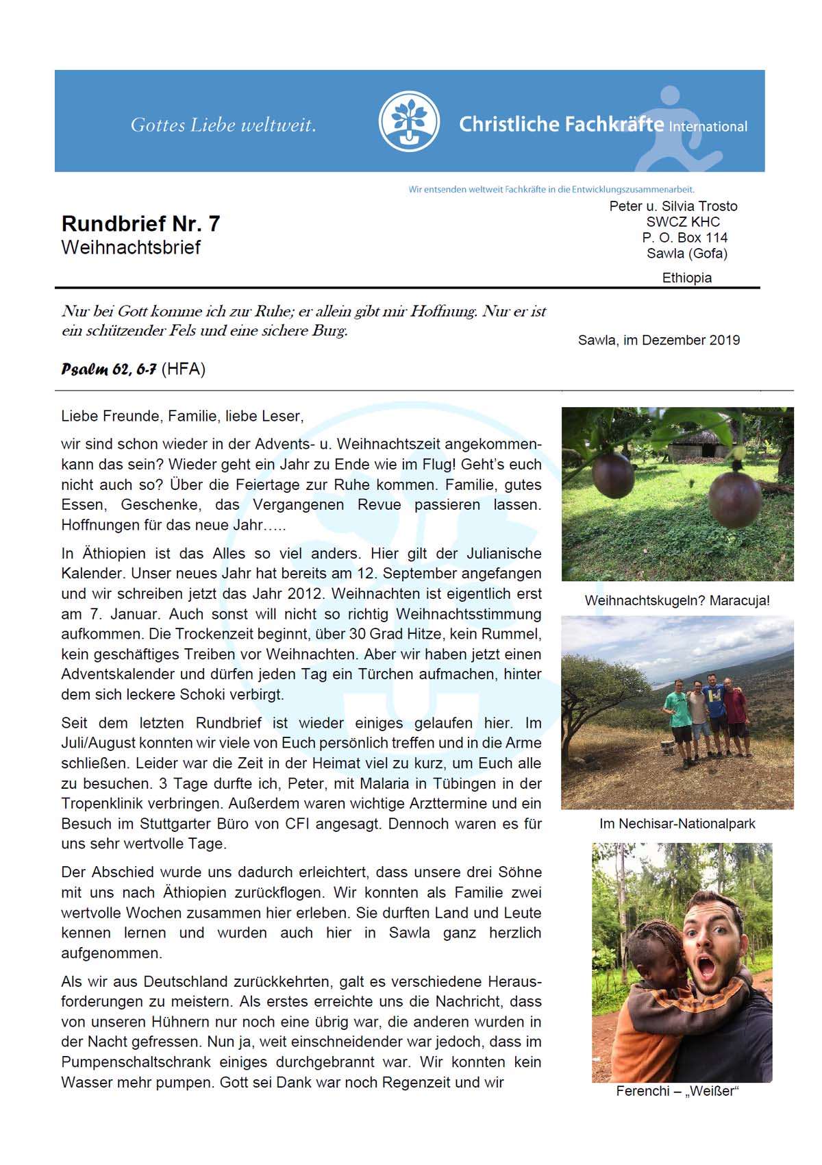 Äthiopien-Rundbrief Dez. 2019